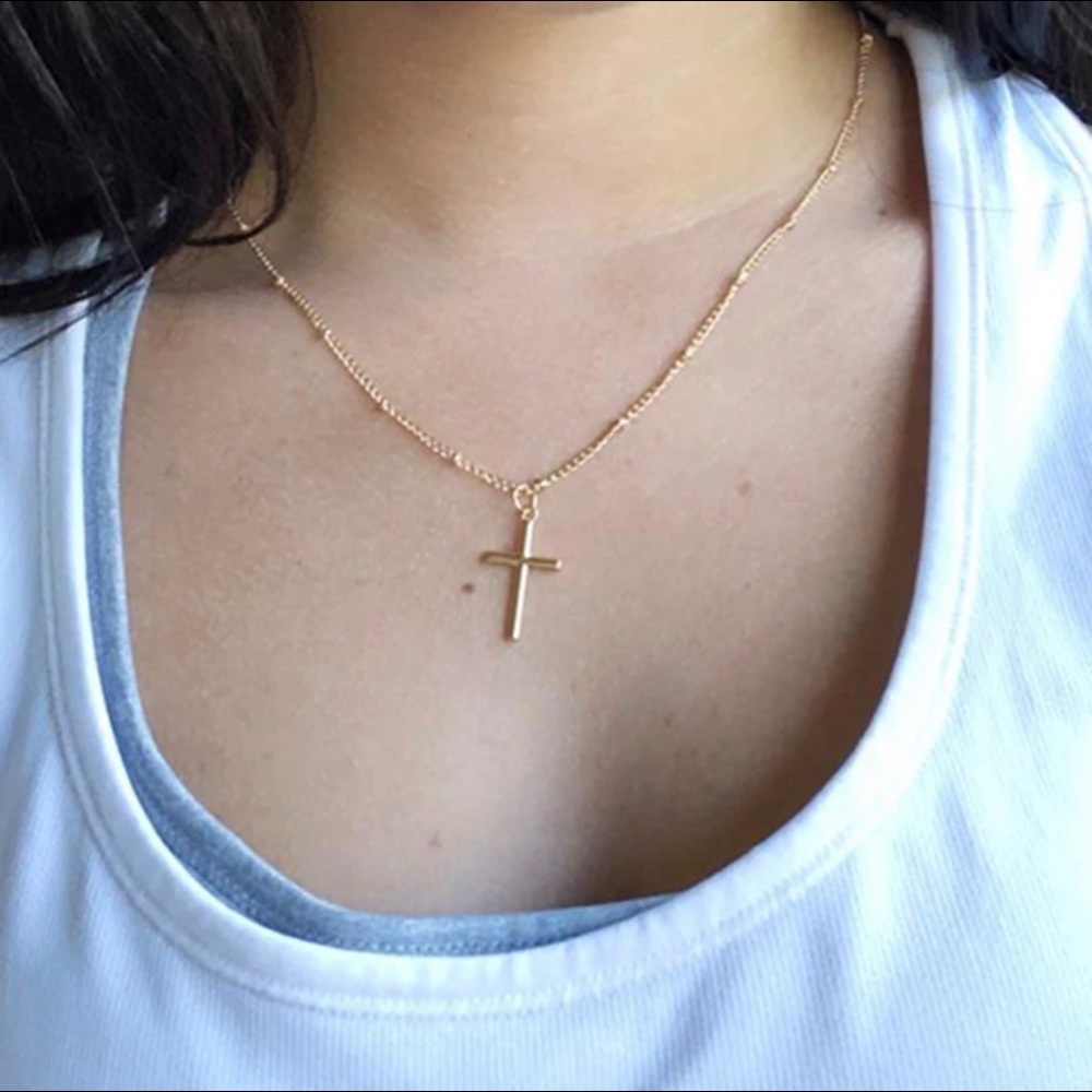 Gold Cross Necklace - Picture 4 of 5